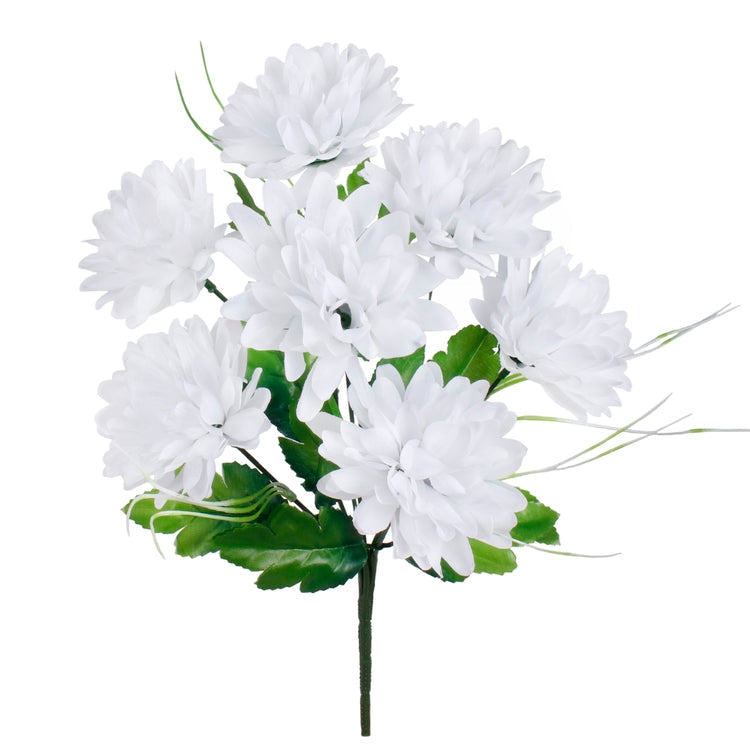 Krysanteemi x 7 tekokukkakimppu valkoinen - Tekokukat.fi