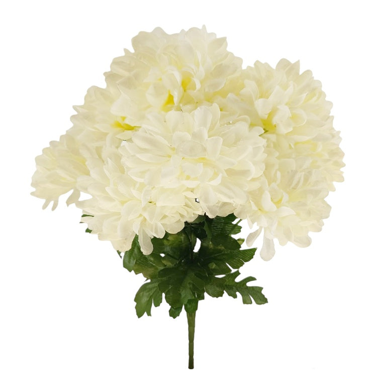 Krysanteemi x 9 tekokukkakimppu kermainen - Tekokukat.fi