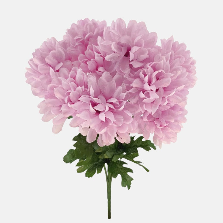 Krysanteemi x 9 tekokukkakimppu vaalea lila - Tekokukat.fi