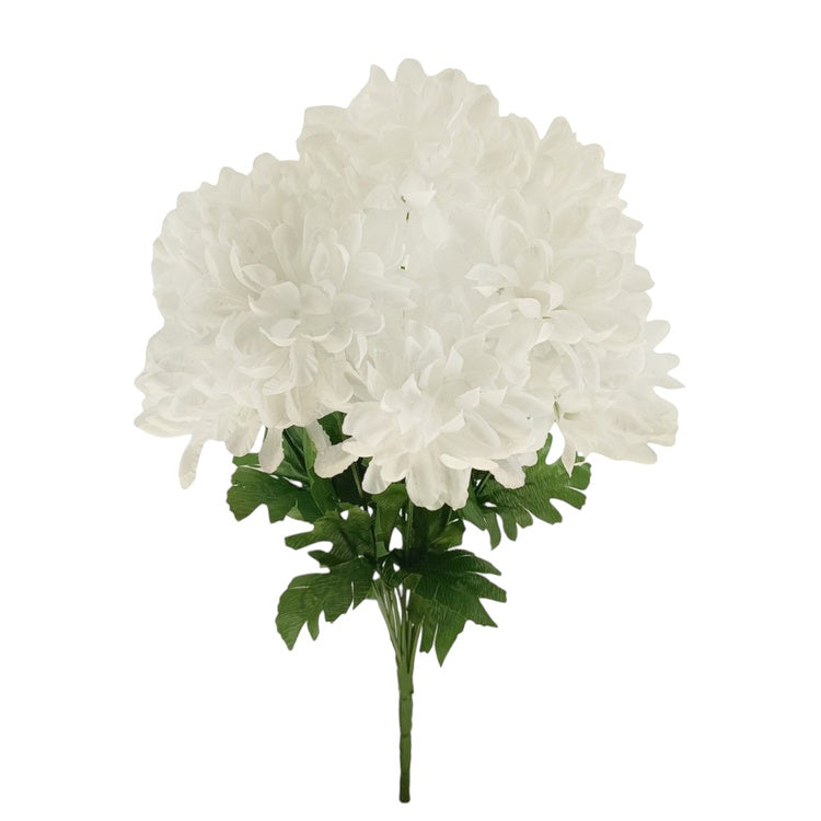 Krysanteemi x 9 tekokukkakimppu valkoinen - Tekokukat.fi
