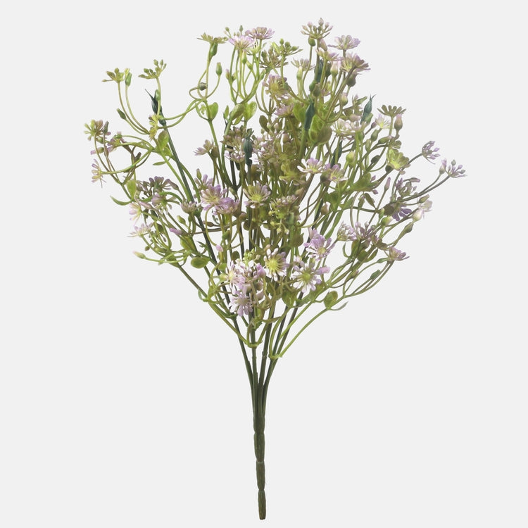 Liilanvärinen gypsophila tekokukkakimppu 35 cm - Tekokukat