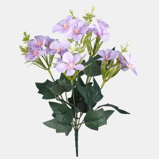 Liilanvärinen primrose tekokukkakimppu 34 cm - Tekokukat