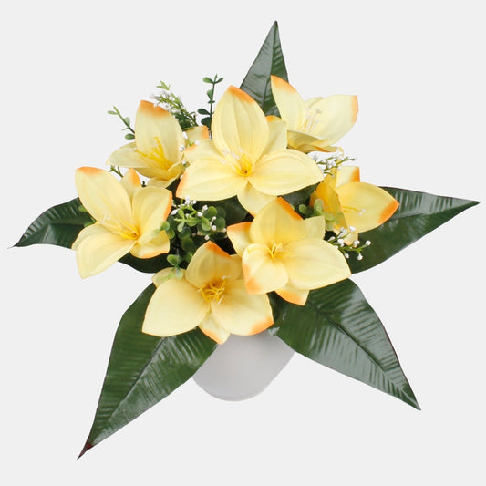Lilja x 7 tekokukkakimppu keltainen - Tekokukat.fi