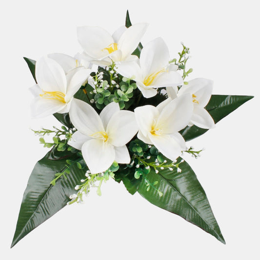 Lilja x 7 tekokukkakimppu kermainen - Tekokukat.fi