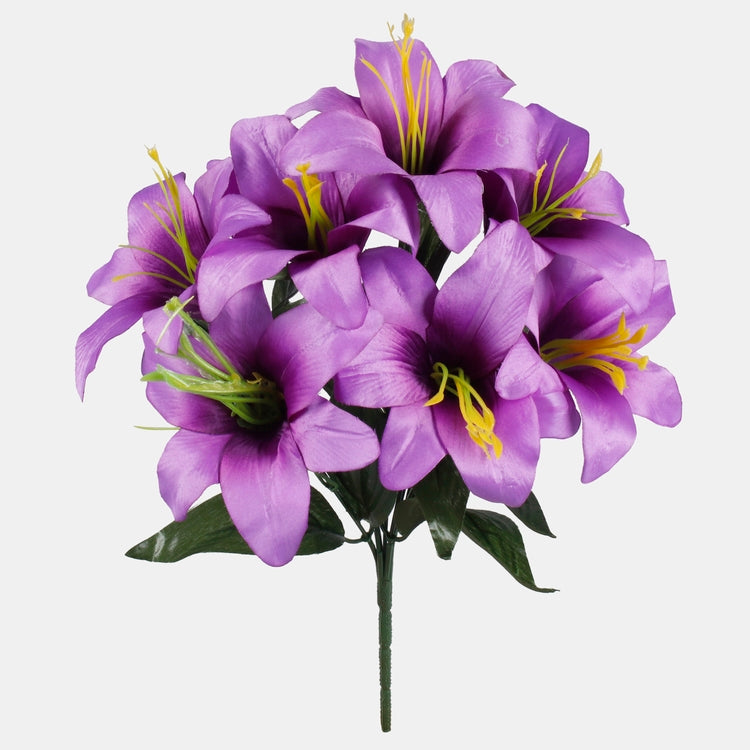 Lilja x 7 tekokukkakimppu liila - Tekokukat.fi