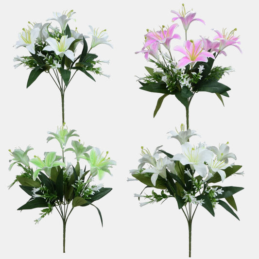 Lilja x 7 tekokukkakimppu satunnainen väri - Tekokukat.fi