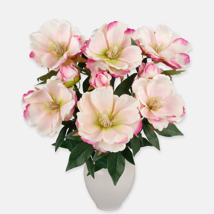 Magnolia tekokukkakimppu vaalea persikka - Tekokukat.fi