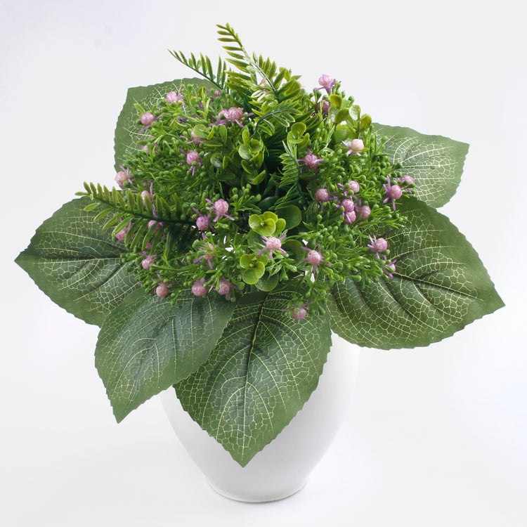 Marja saniaisella tekokukkakimppu violetti - Tekokukat.fi