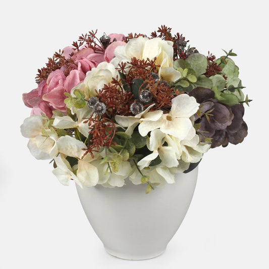 Minikimppu hortensia tekokukkakimppu satunnainen väri 1 - Tekokukat.fi