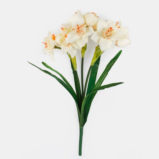 Narsissi tekokukkakimppu kermainen - Tekokukat.fi