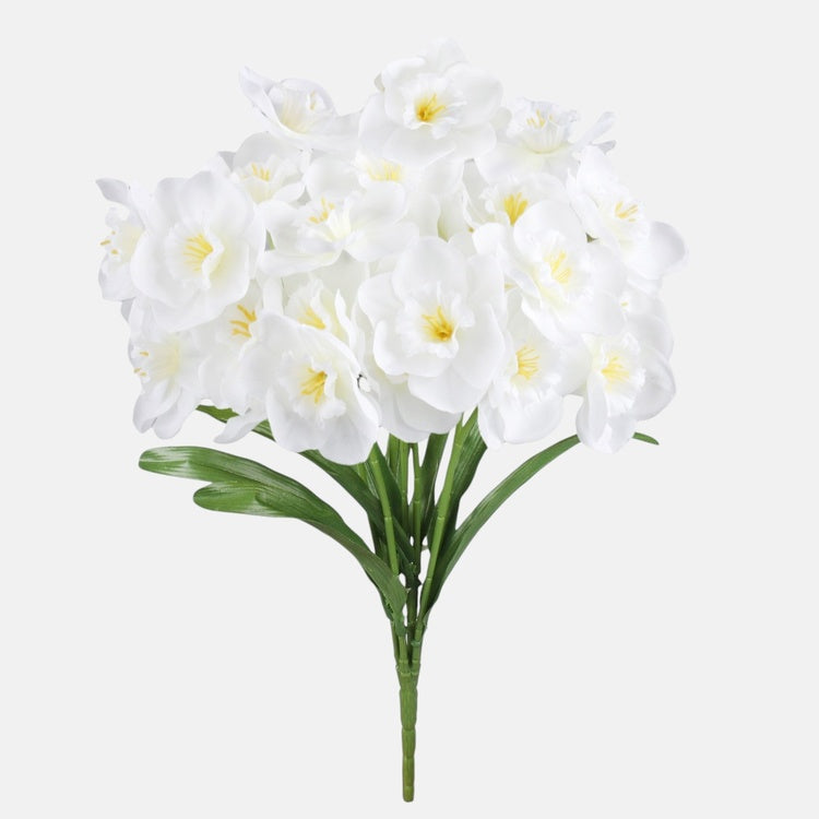 Narsissi x 7 tekokukkakimppu valkoinen - Tekokukat.fi
