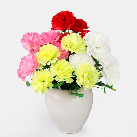 Neilikka x 6 tekokukkakimppu satunnainen väri 1 - Tekokukat.fi