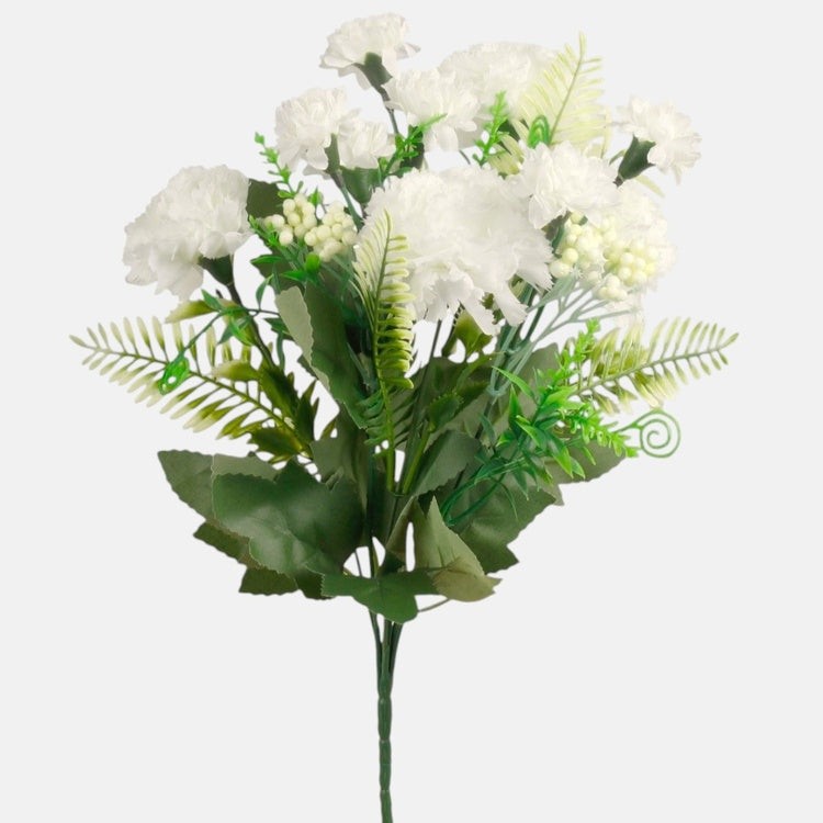 Neilikka x 7 tekokukkakimppu kermainen - Tekokukat.fi