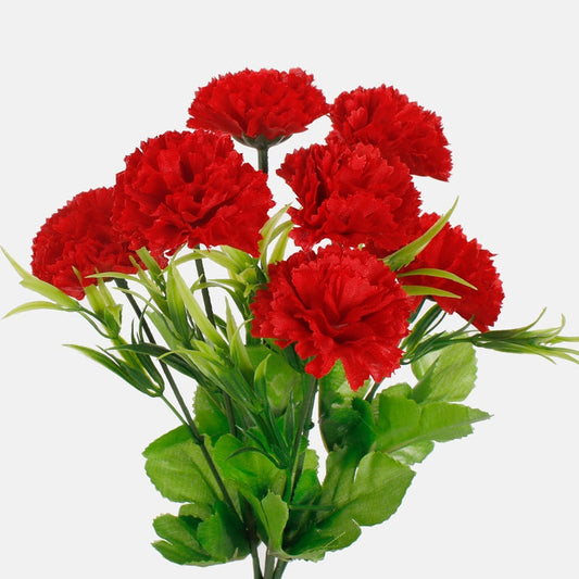 Neilikka x 7 tekokukkakimppu punainen - Tekokukat.fi