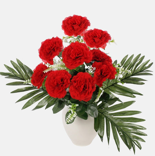 Neilikka x 9 tekokukkakimppu punainen - Tekokukat.fi