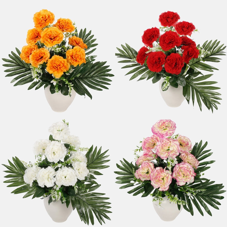 Neilikka x 9 tekokukkakimppu satunnainen väri 1 - Tekokukat.fi