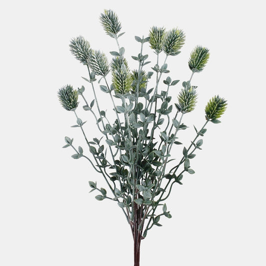 Ohdake mustikan lehdellä tekokukkakimppu vihreä - Tekokukat.fi