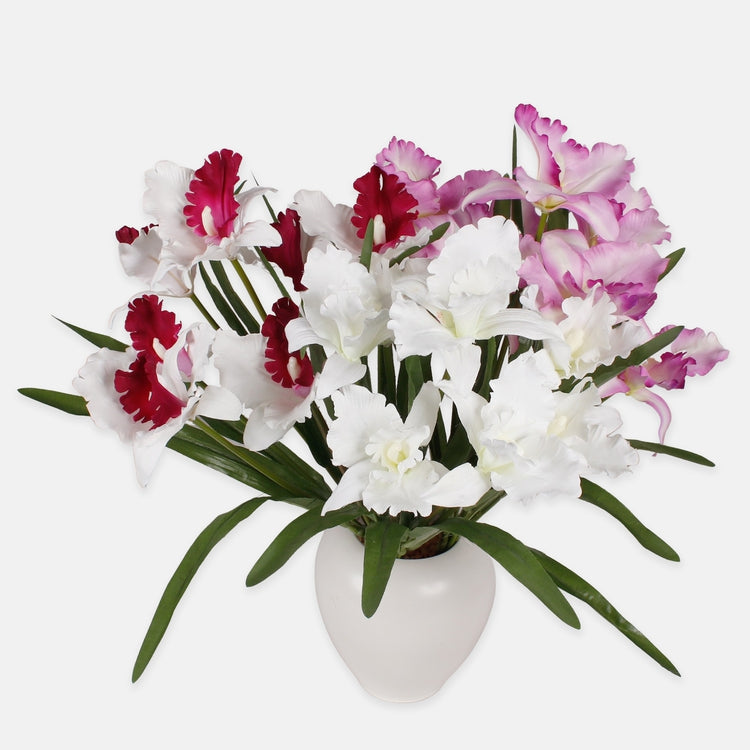 Orkidea tekokukkakimppu satunnainen väri 1 - Tekokukat.fi