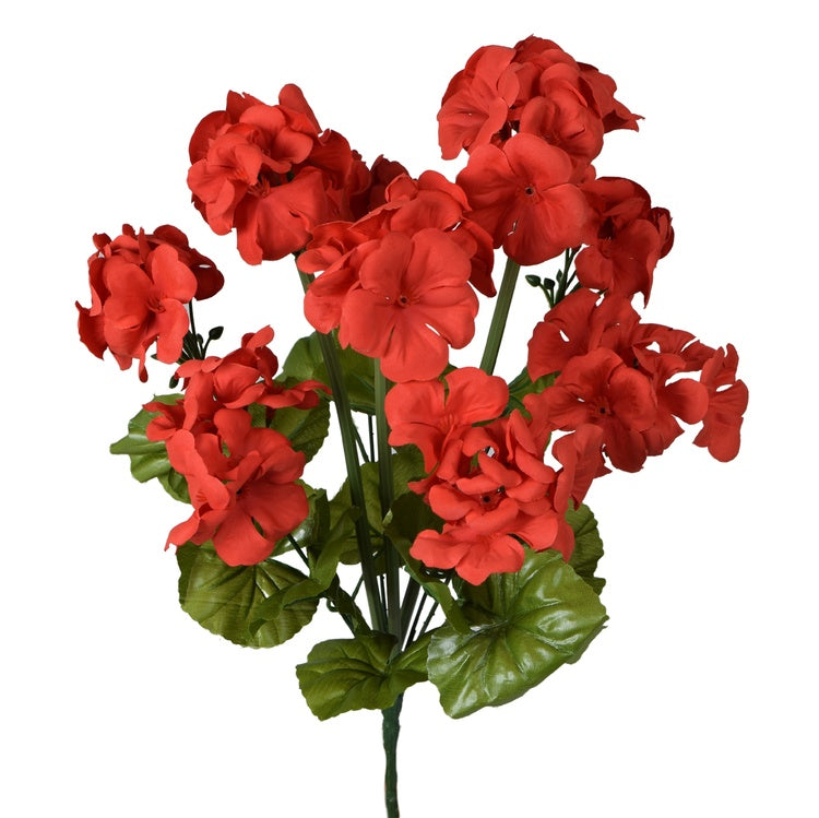 Pelargonia x 9 tekokukkakimppu punainen - Tekokukat.fi