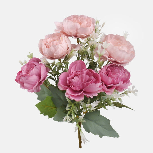 Pioni nippu tekokukkakimppu pinkki/lila - Tekokukat.fi