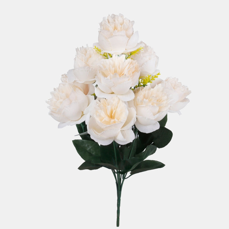 Pioni tekokukkakimppu vaaleankeltainen 44 cm - Tekokukat