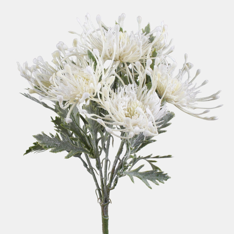 Protea x 5 tekokukkakimppu valkoinen - Tekokukat.fi