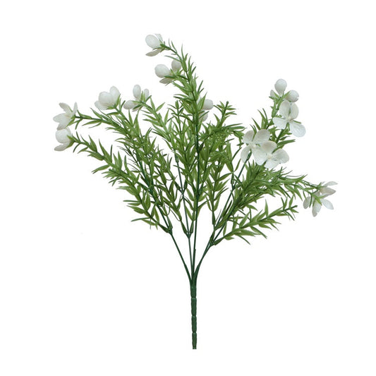 Rosmariini kukkii x 5 tekokukkakimppu valkoinen - Tekokukat.fi