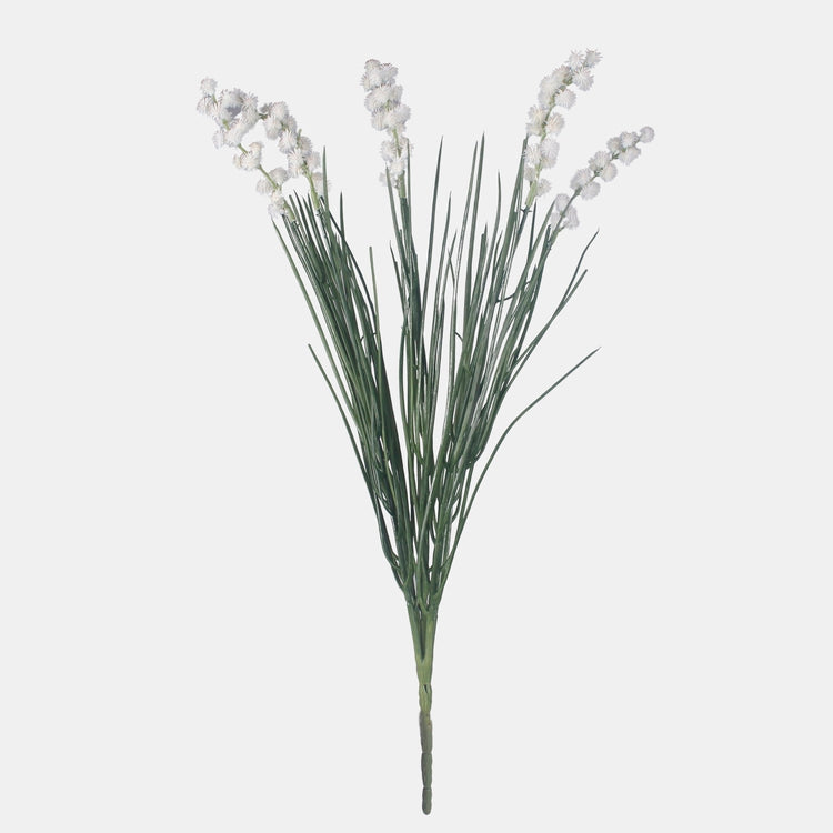 Ruohoa ohdakkeen kanssa tekokukkakimppu valkoinen - Tekokukat.fi
