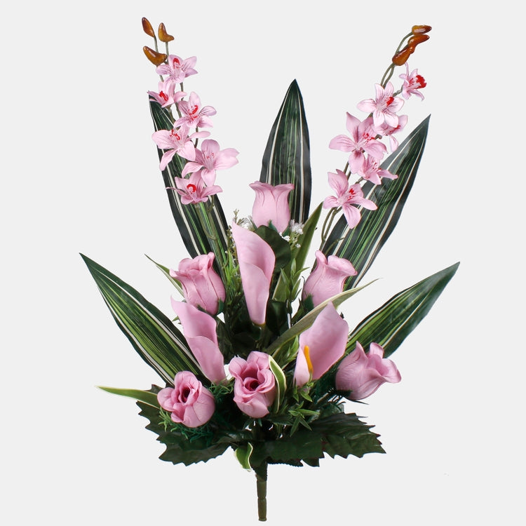 Ruusu/kalla/orkidea tekokukkakimppu violetti - Tekokukat.fi