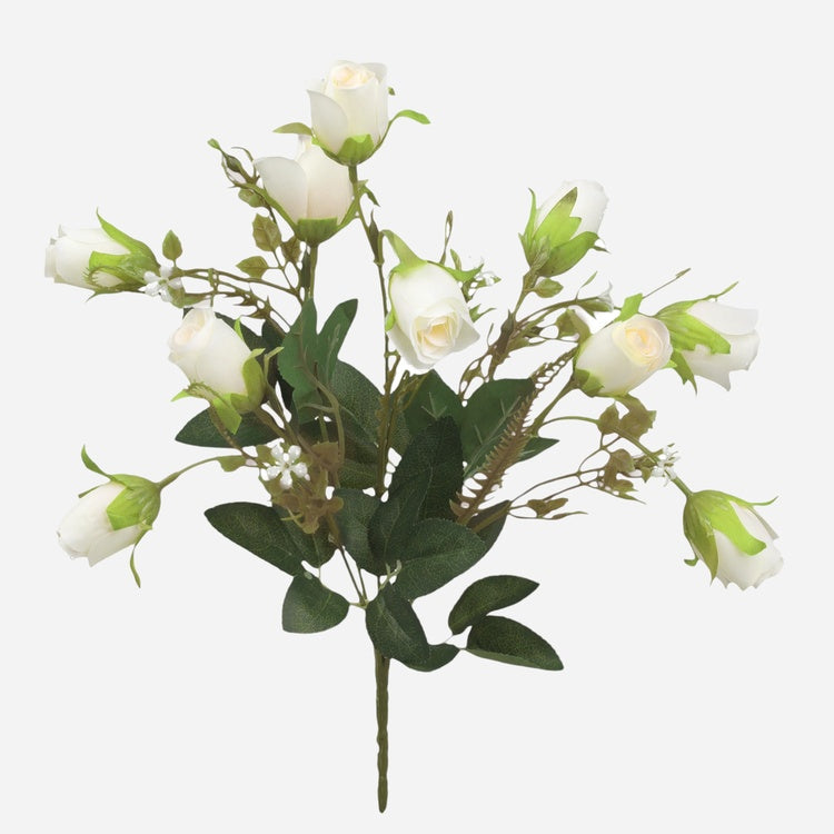 Ruusu x 10 tekokukkakimppu kermainen - Tekokukat.fi