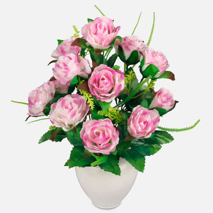 Ruusu x 12 tekokukkakimppu satunnainen väri 1 - Tekokukat.fi