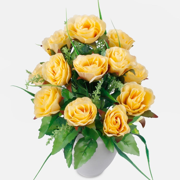 Ruusu x 12 tekokukkakimppu satunnainen väri 1 - Tekokukat.fi