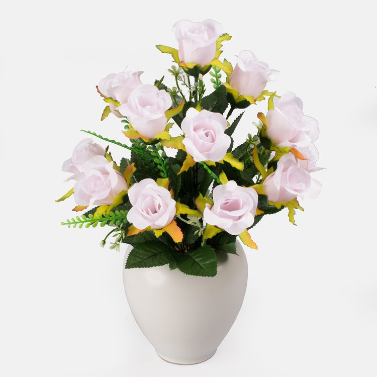 Ruusu x 12 tekokukkakimppu vaaleanpunainen - Tekokukat.fi