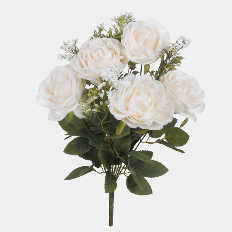 Ruusu x 9 tekokukkakimppu satunnainen väri 1 - Tekokukat.fi