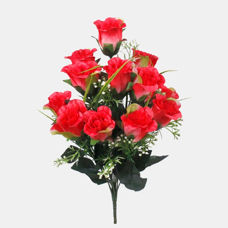 Ruusunuppu x 12 tekokukkakimppu kauneus - Tekokukat.fi