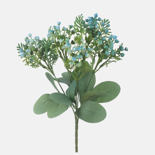 Sininen tansy tekokukkakimppu 32 cm - Tekokukat