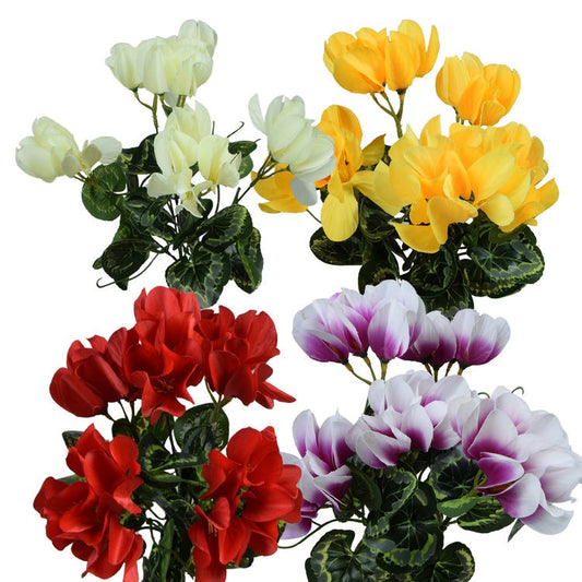 Syklaami x 5 tekokukkakimppu satunnainen väri - Tekokukat.fi