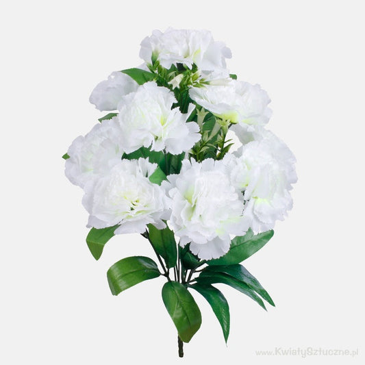 Valkoinen neilikka tekokukkakimppu 40 cm - Tekokukat