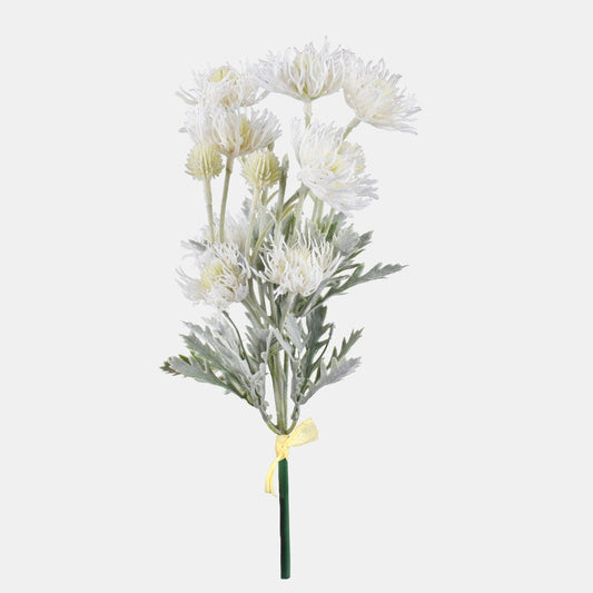 Valkoinen ohdake tekokukkakimppu 37 cm - Tekokukat