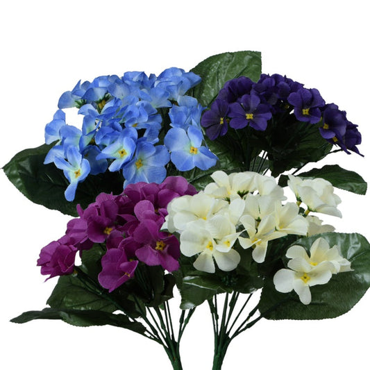 Violetti x 9 tekokukkakimppu kermainen - Tekokukat.fi