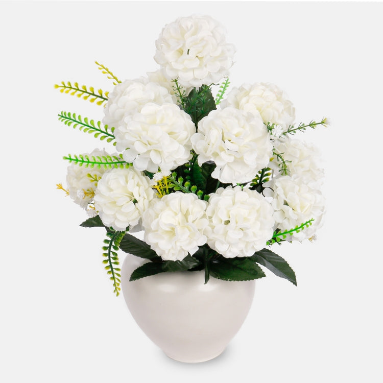 Zinnia x 12 tekokukkakimppu kermainen - Tekokukat.fi