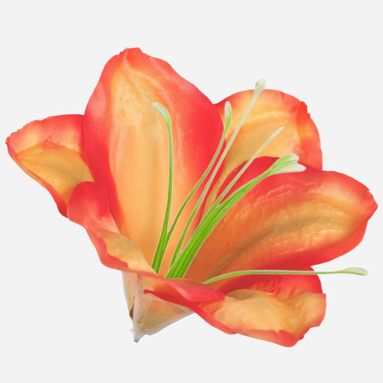 Satiini amaryllis Oranssi/vihreä - Tekokukat.fi