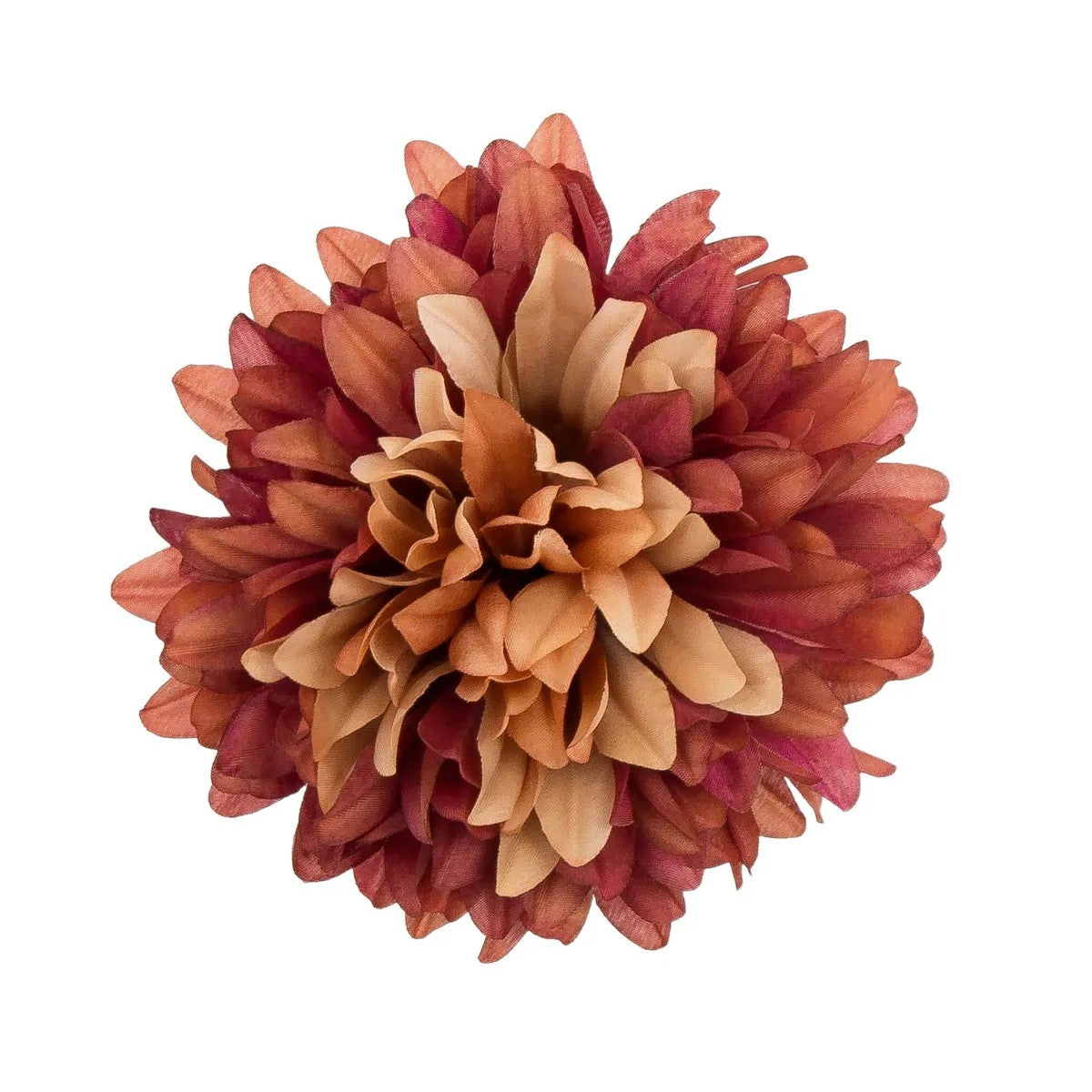 Beige/viininpunainen tekokrysanteemin kukkapää, 13 cm