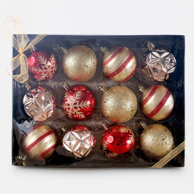 Joulukorut x 12 kpl Sekoita kultaa/punaista - Tekokukat.fi