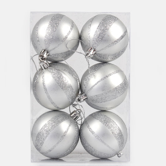 Joulukoristeita x 6 kpl Hopea - Tekokukat.fi