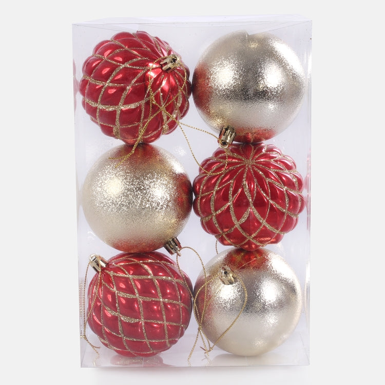 Joulukoristeita x 6 kpl Punainen/kulta - Tekokukat.fi