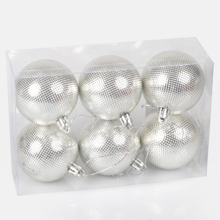 Joulukoristeita x 6 kpl Hopea - Tekokukat.fi