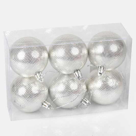 Joulukoristeita x 6 kpl Hopea - Tekokukat.fi