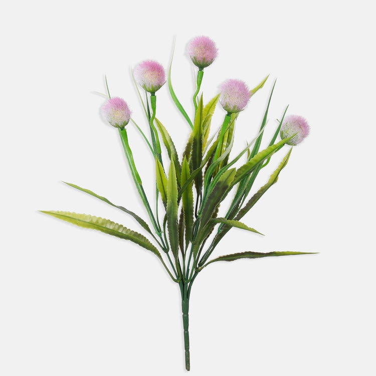 Koristeellinen kimppu tekokukkakimppu kermainen/violetti - Tekokukat.fi