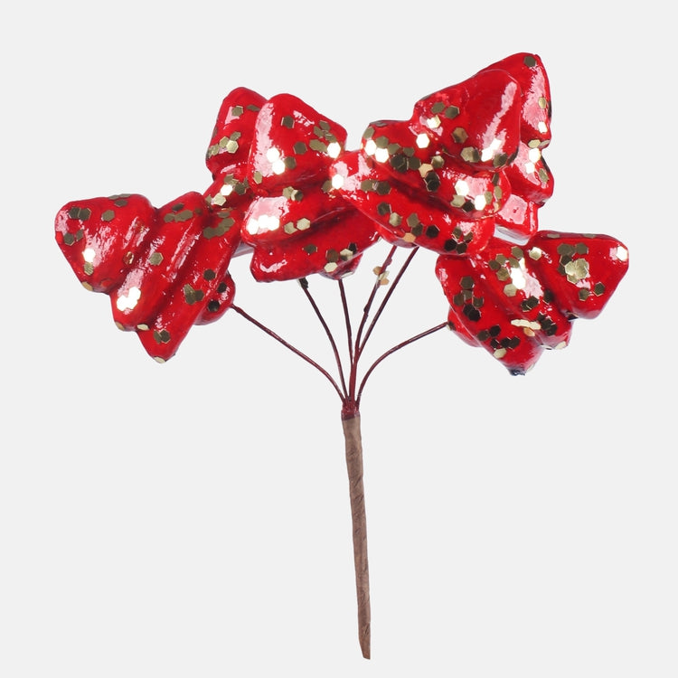 Joulukuuset huipulla Punainen - Tekokukat.fi